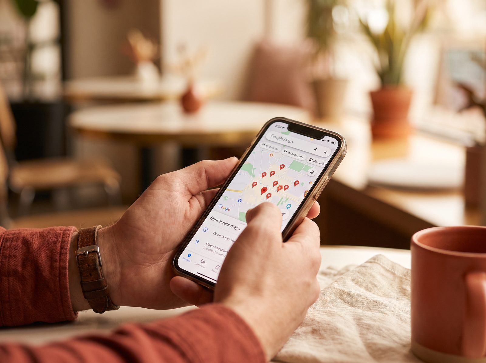 Smartphone mit Google Maps